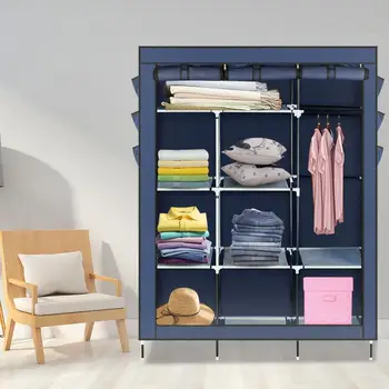

69" Wardrobe Portable Closet Storage Organizer Clothes Non-woven Fabric Wardrobe With Shelves Store Only Ship To US Dropshipping