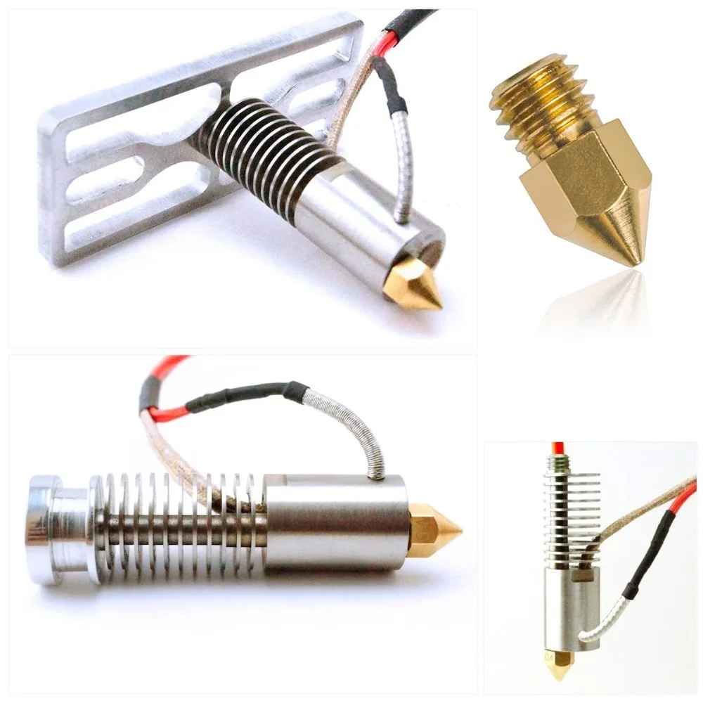3D Printers Parts MK7 MK8 Nozzle 0.2 0.3 0.4 0.5 0.6 0.8 1.0mm Copper Extruder Threaded 1.75mm 3.0mm Filament Head Brass Nozzles