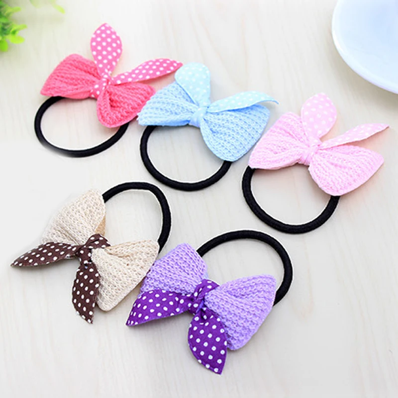 Girls Adjustable Bowknot Elastic Kids Hair Accessories Children Unique Women Woolen 1PC/3PCS Hair Rope Wedding Valentines Gift