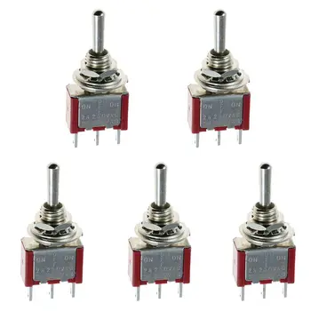 

BMBY-5 x Mini Momentary (On)Off(On) Toggle Switch Model Railway SPDT 12V,silver
