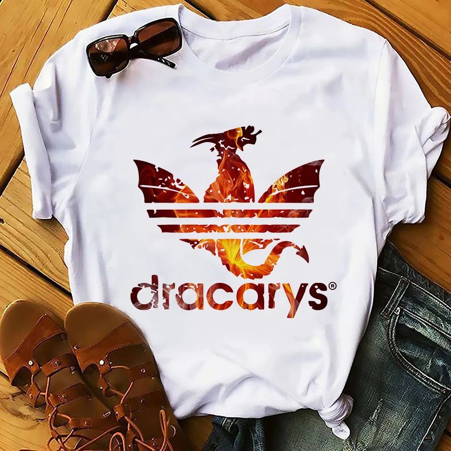 Забавная Мужская футболка Daenerys Dragon camiseta Dracarys новинка на лето белая Повседневная