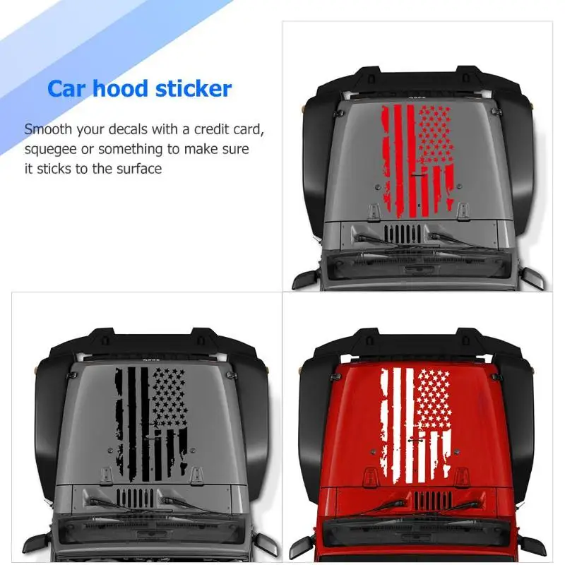 

Universal Car Sticker USA National Flag Hood Sticker Engine Cover Decal Car Styling Reflective Beautiful United States Flag