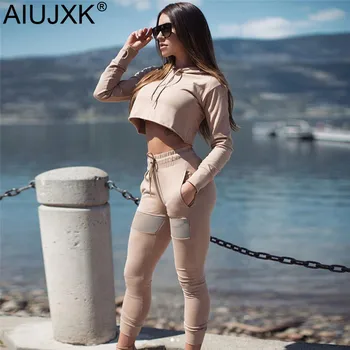

AIUJXK Tracksuit Women 2 Two Piece Sets Crop Top Hoodies Sweatshiet And Pant Set Sportwear 2019 Streetwear Spring Autumn Clothes