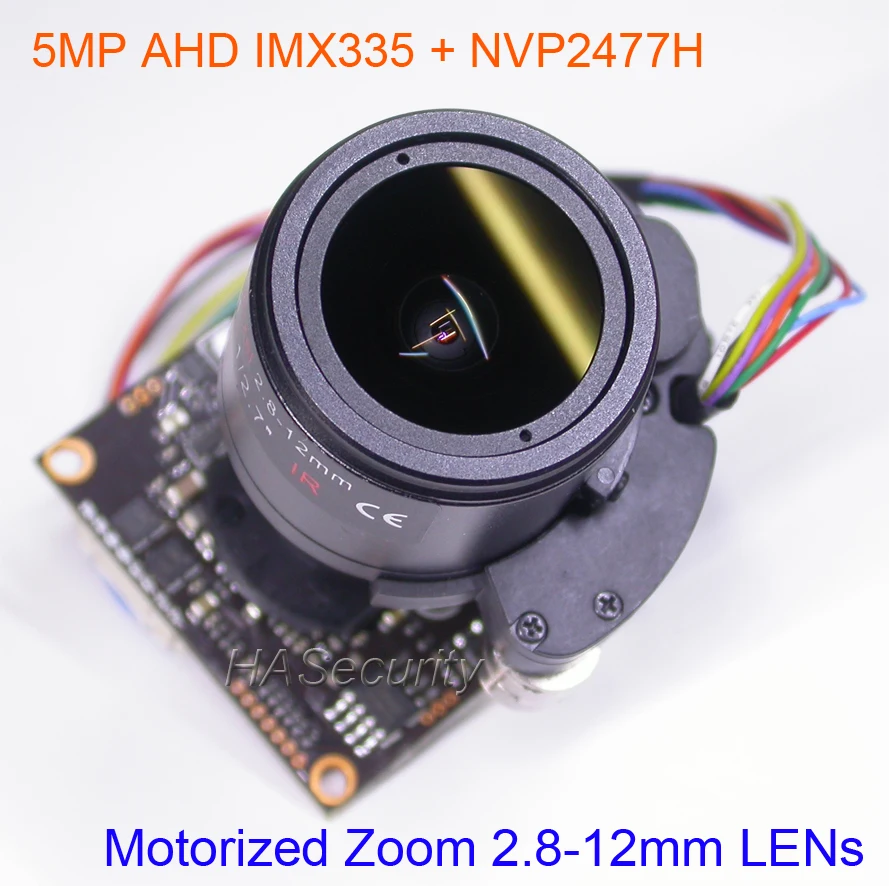 AHD 5MP, 4MP моторизованный 2,8-12 мм зум и Автофокус Объектив 1/2. 8 STARVIS IMX335 CMOS NVP2477 модуль камеры видеонаблюдения печатная плата+ OSD кабель