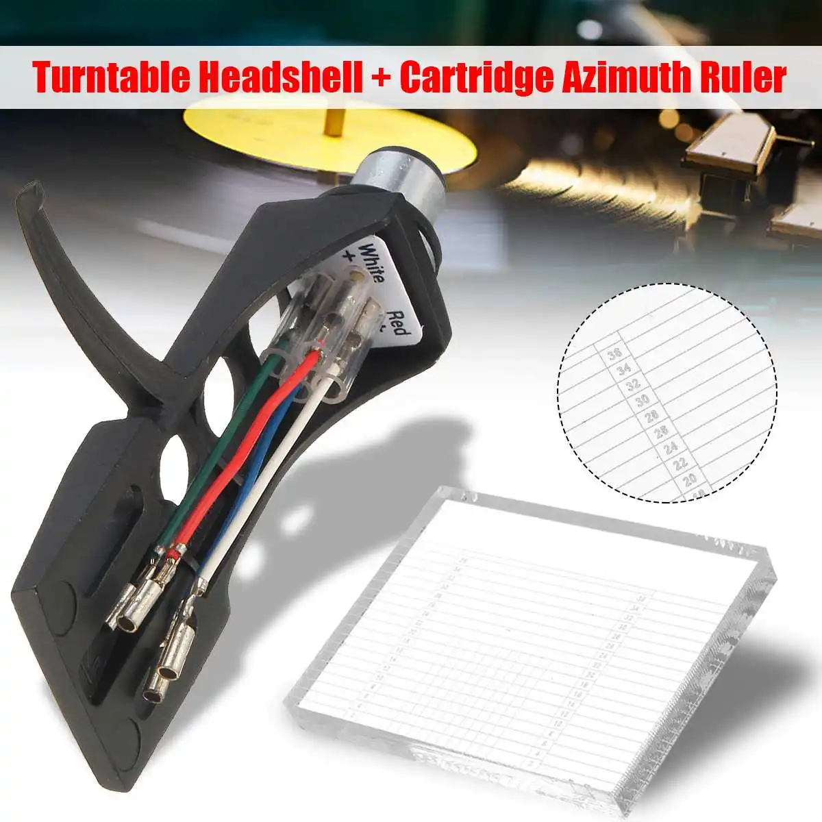 

Replacement Turntable Headshell+Cartridge Azimuth Ruler Measuring Phono For Technics&Other Turntables Portable Audio & Video