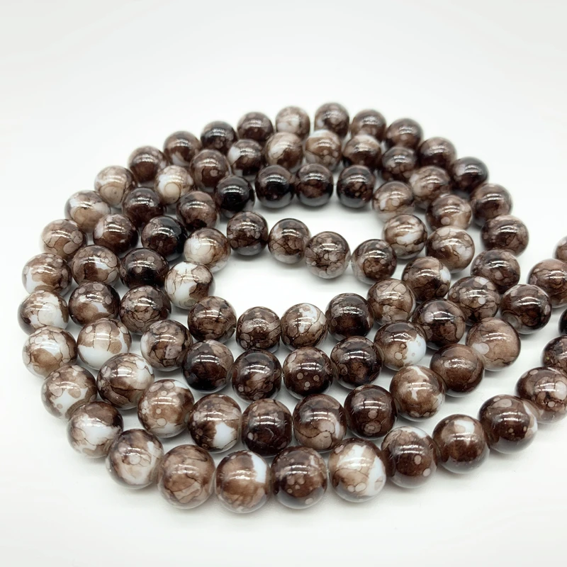 

4/6/8/10mm Double Colors Glass Beads Round Loose Spaced Beads For Jewelry Making DIY Charms Jewelry Beads YBP309