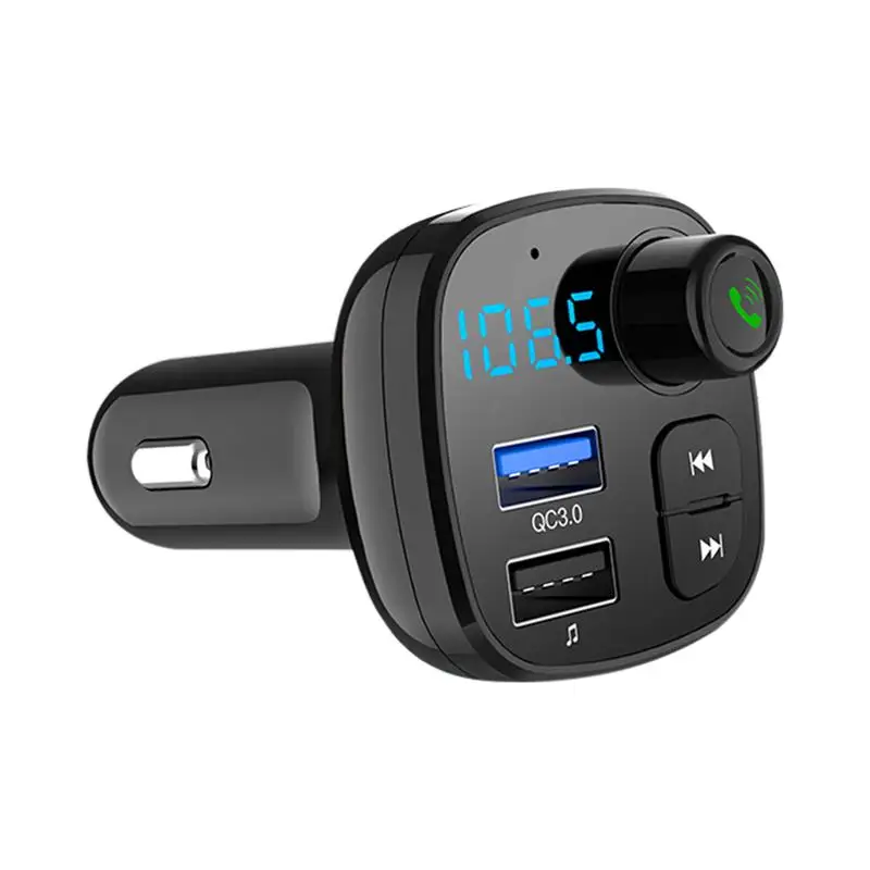 

Onever Dual USB FM Transmitter MP3 Player Modulator Bluetooth Hands-free LED Display Car Charger Adapter Support TF Card 12-24V