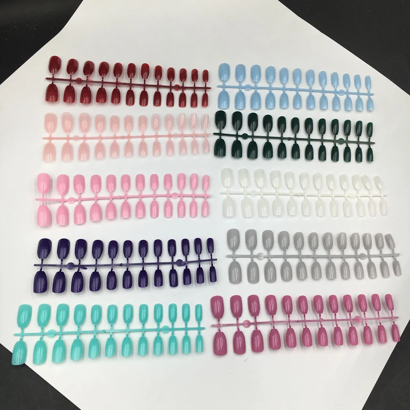 

5pcs/pack Multicolor Matte Fake Nails Pointed Sharp Extension of 24pcs nail tips Need Gel Glue to press on nails for Nail Art