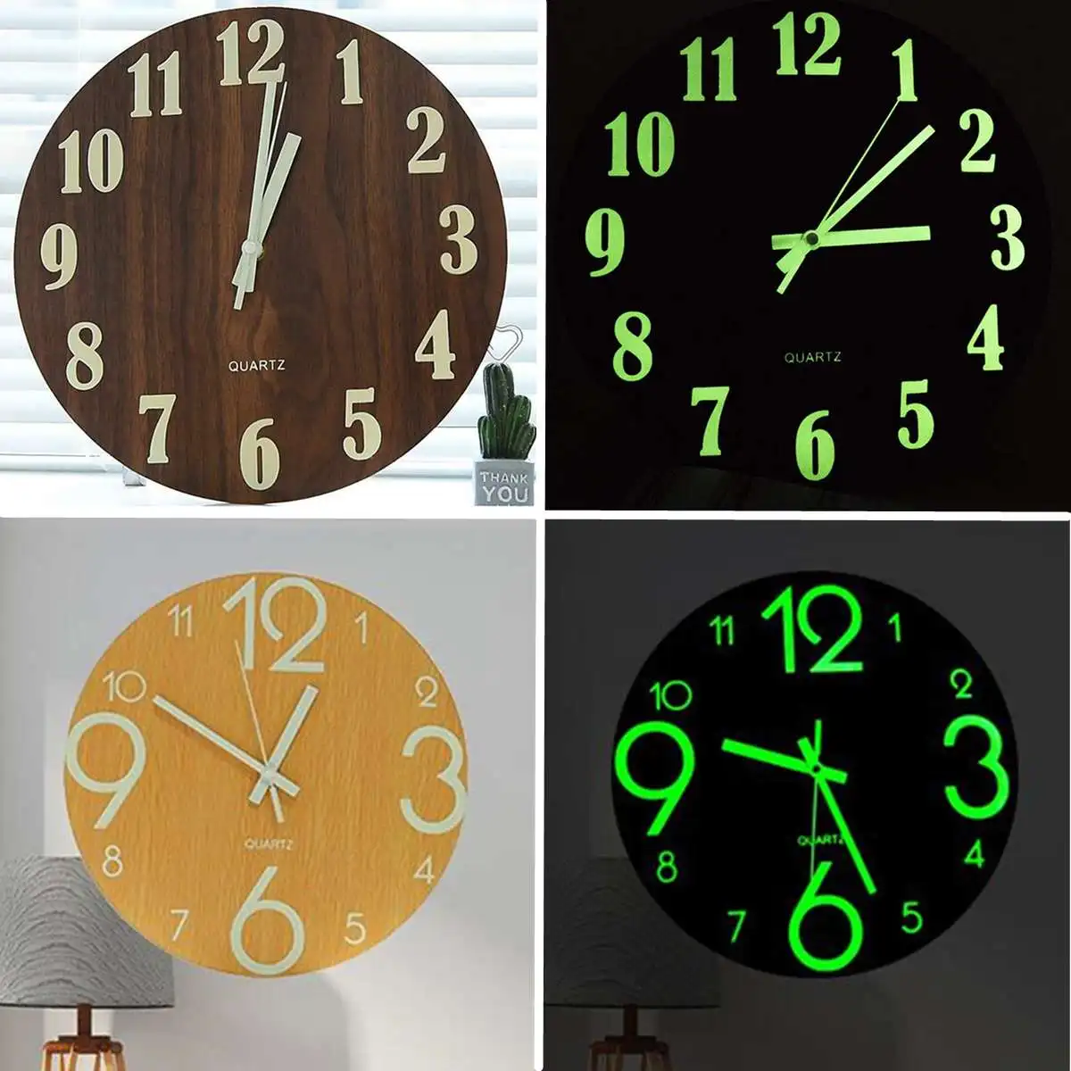 

Glow Dark Quiet Wall Clock Modern Digital Number Wall Clock Silent Clock Acrylic Luminous Hanging Clock Acrylic Brief Home Decor