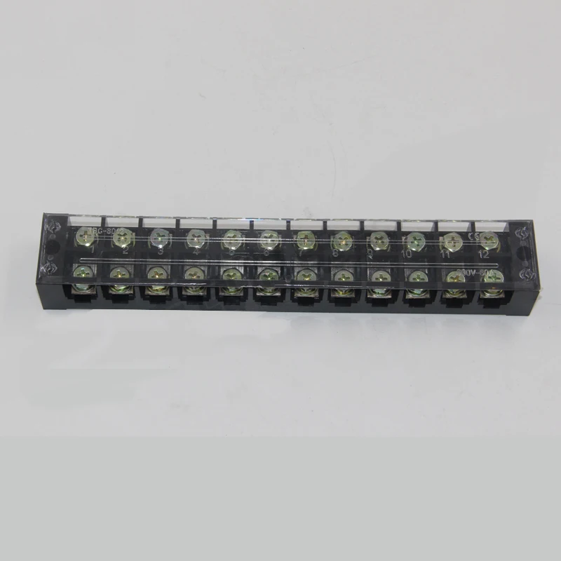 

5pcs Plastic Black TB-1512 Barrier Terminal Block 600V 15A 12 Position 12P Dual Rows Covered Screw Terminal Blocks