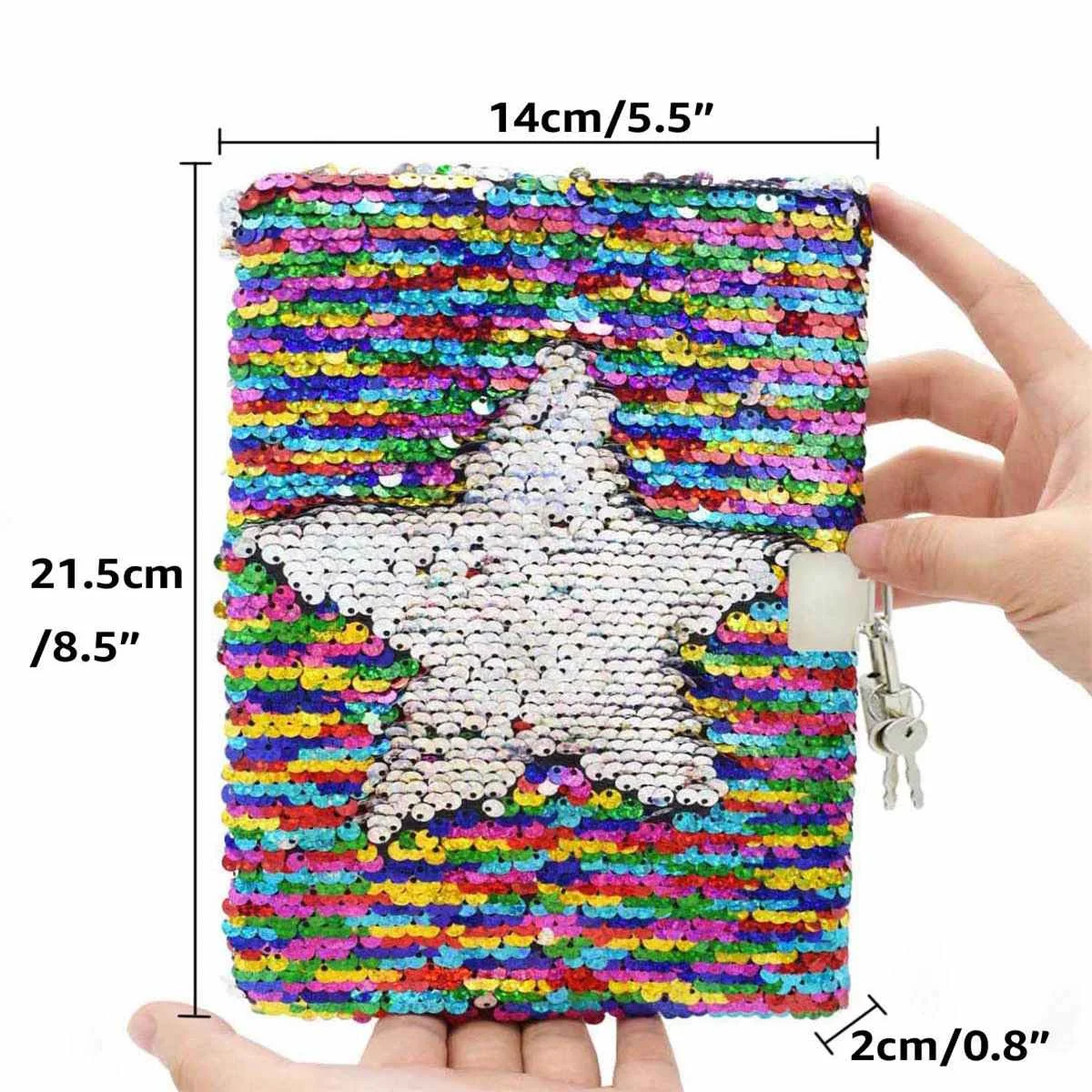 Реверсивный Блестящий журнал с блестками, офисный дневник, школьные тетради с замком для детей, девочек, взрослых, праздничные подарки, случайный узор