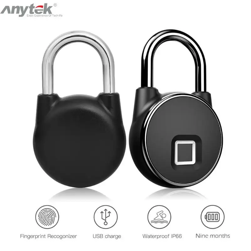 Anytek P22 الذكية بدون مفتاح قفل ببصمة الأصبع IP66 مكافحة سرقة قفل حماية كماليات سيارة خارجية حقيبة أمتعة قفل الأجهزة Anytek P22 الذكية بدون مفتاح قفل ببصمة الأصبع IP66 مكافحة سرقة قفل حماية كماليات سيارة خارجية حقيبة أمتعة قفل الأجهزة