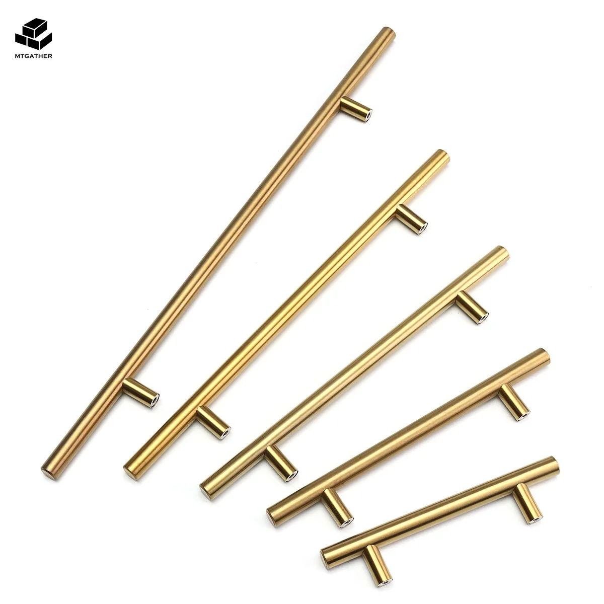 

5Sizes Gold Stainless Steel T Shape Cabinet Pulls Handle For Drawer Cupboard Furniture Handles Pull Knob Hardware Tools