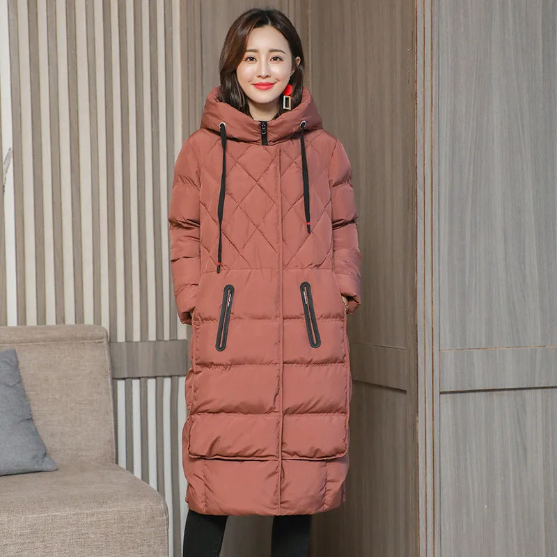 Vers red D'hiver Lâche Dames Moyen Nouveau Long Survêtement Black Femelle Le Chaud Mince Et À Épais Capuchon De 2018 Haut blue Veste Femmes Cw196 Parkas Coton Gamme Bas p51dpqw