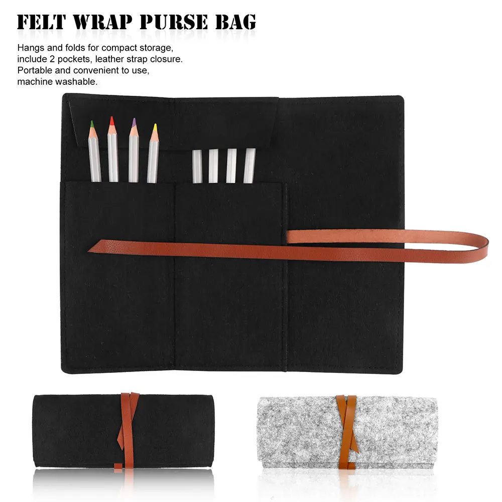 

2019 Hot Portable Cosmetic Makeup Brush Pen Women Multipurpose Felt Wrap Purse Pouch Folding Storage Bag Travel Household