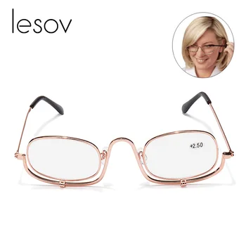 

Lesov Folding Magnifying Make Up Eye Glasses Spectacles Flip Down Lens Magnifying Reading Glasses +1.5,+2.0,+2.5,+3.0,+4.0 New