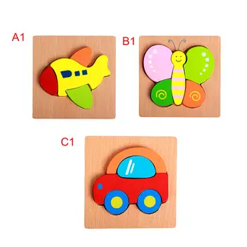 

Baby Toys Wooden Puzzle Cute Cartoon Animal Intelligence Kids Educational Toy Brain Teaser Children Tangram Shapes Jigsaw Gifts