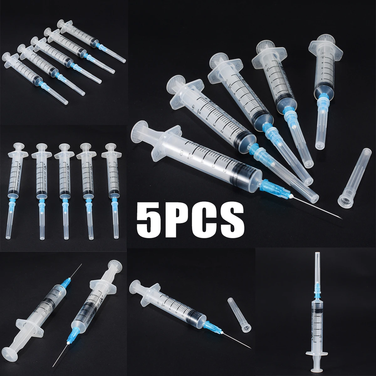 

5 Set Sharp Tip Syringe 5ml Sharp Tip Syringe Plastic Syringe with Sharp End Tip Needle And Storage Cap For Glue Various Gels