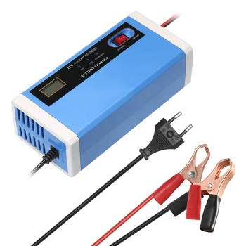 Car Battery Charger Power Charging 12V 24V 10A Intelligent Repair Type Automatic 3 Stages LCD Dry Wet Lead Acid Batteries 100AH