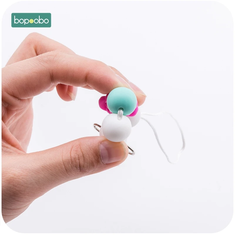 Bopoobo 1pc Baby Pacifier Clips Chains Food Grad Silicone Teethers Flower Baby Teething 3-12 Months Holder For Nipples Silicone