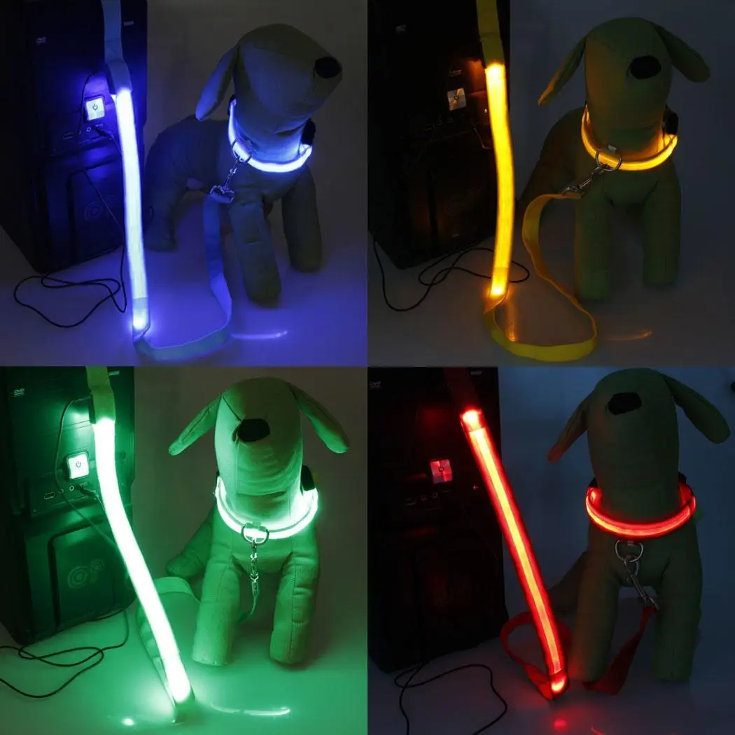 Собака USB светодиодный кулон ожерелье для домашних животных безопасности Воротник светящаяся длинная яркая вспышка Повседневная подвеска, 1x Кабельное освещение