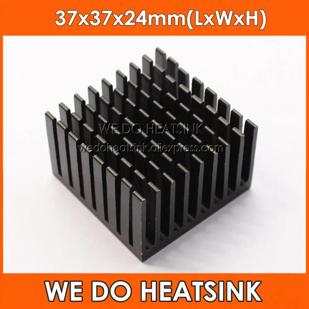 

WE DO HEATSINK 4pcs 37x37x24mm High Power CPU Radiator Heatsink Black Anodized For BGA Packages and PC