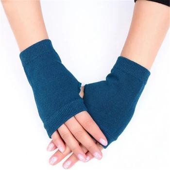 

Stretchy Arm Warmers Long Fingerless Gloves Fashion Mittens Women Hot Clothing Knitted Solid Gloves Winter Wrist Trim