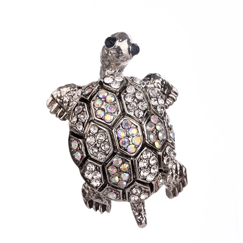 

1Pcs Rhinestone Turtle Brooch Pin Cute Kawaii Vintage Tortoise Brooches Kids Gift Animal Hijab Pins Bags Accessories