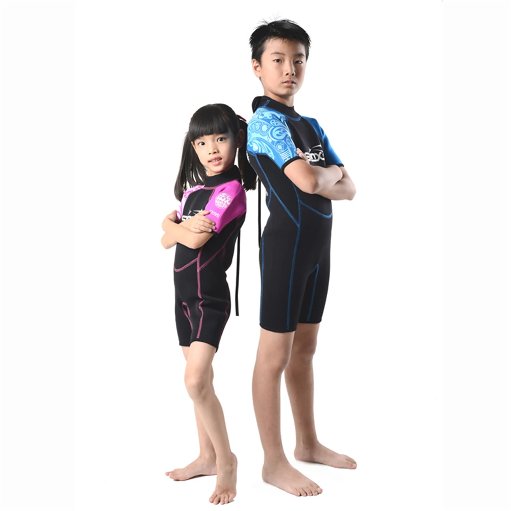 

Kids Diving Suits 2MM Neoprene Wetsuit Boys Girls Zipper Canoeing Swimming Snorkeling Kayaking Swimsuits