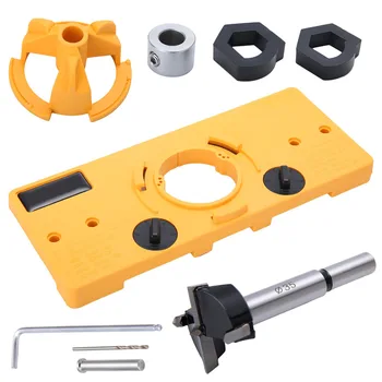 

35MM Cup Style Hinge Drill Boring Guide Door Hole Opener Locator Jig Drill Set DIY Tool for Woodworking