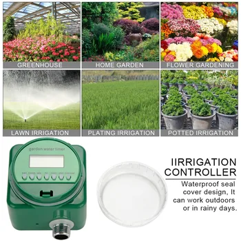

Rain Sensor LCD Display Automatic Watering Timer Electronic Garden Irrigation Controller Gardening Water Timer Green