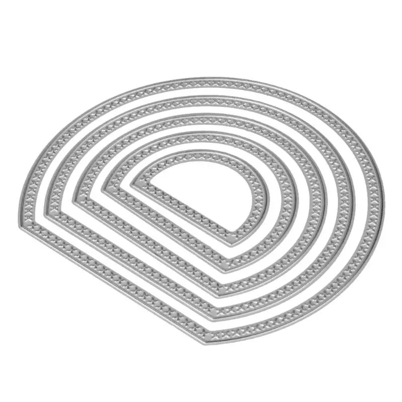 

5 Pieces Semicircle/Moon Shape Card Maker Metal Die Cutting Dies