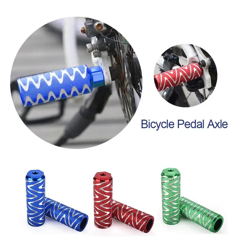 

1 Pair Aluminum Alloy Non-slip MTB Bike Bicycle Pedal Front Rear Axle Foot Pegs BMX Footrest Lever Cylinder Bike Accessories