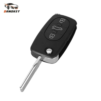 

Dandkey 4 Buttons Key Shell Replacement Remote Flip Fob Case Cover For Audi A4 A6 A8 S4 S8 TT Allroad Quattro With logo