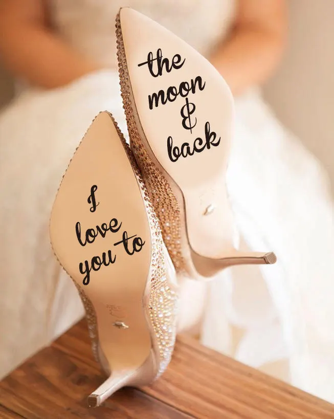 Цитаты I Love You To The Moon And Back Decal Infinity Vinyl Sticker свадебная новинка аксессуары для обуви