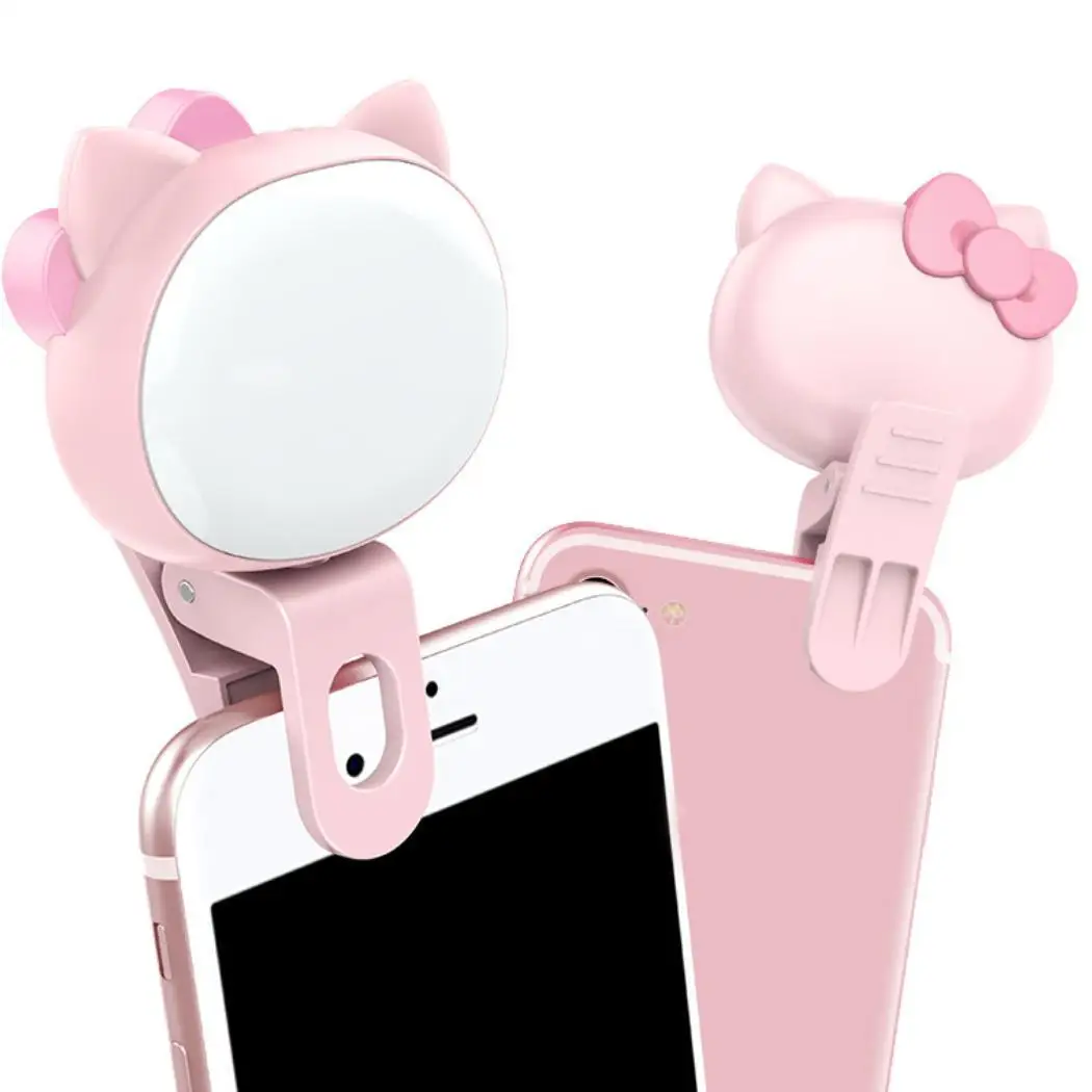 Mini Mobile Phone Chargeable LED Self-timer Travel Selfie Live Broadcast Fill Light Bear Pattern | Электроника