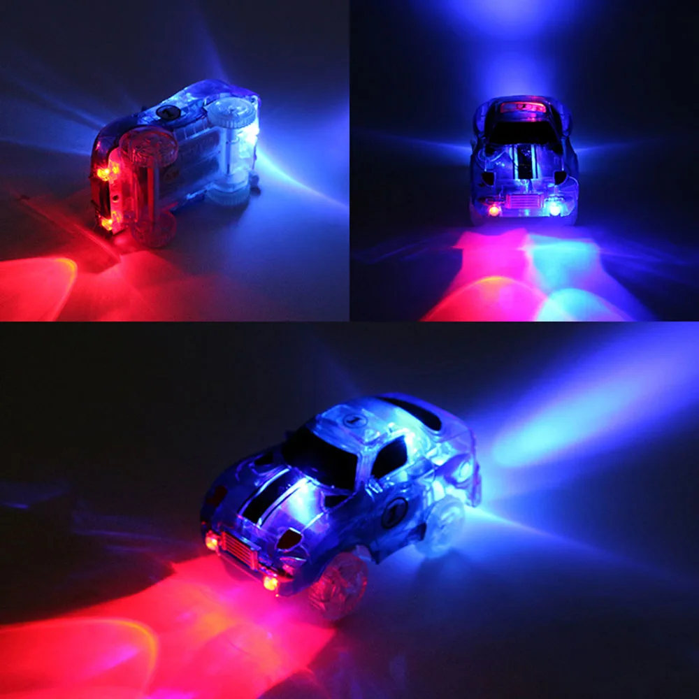Magical Track Cars LED Light Electronics Car Tracks Toy Cars Parts Car Rail Race Track Children 4