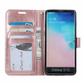 

10pcs/lot free shipping Crazy Horse Wallet Leather Case for Samsung Galaxy S10 S10Lite S10Plus Photo Frame Card Slots