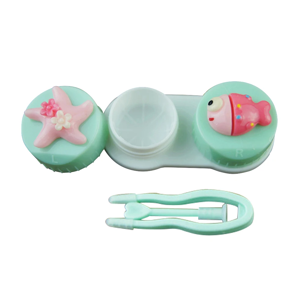

Cute Fish Contact Eye Lens Storage Case Contact Lenses Box Travel Kit With Tweezer (Random Color)