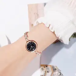 Корейская Мода Повседневная часы с металлическим браслетом новый полный алмазный браслет модные часы Цифровой сплав корейская мода