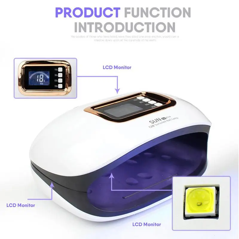  SUN H4 Plus Ice Lamp Lamp For Manicure Nails UV LED Nail Lamp 72W Curing Gel Polish Varnish Machine - 32974833774