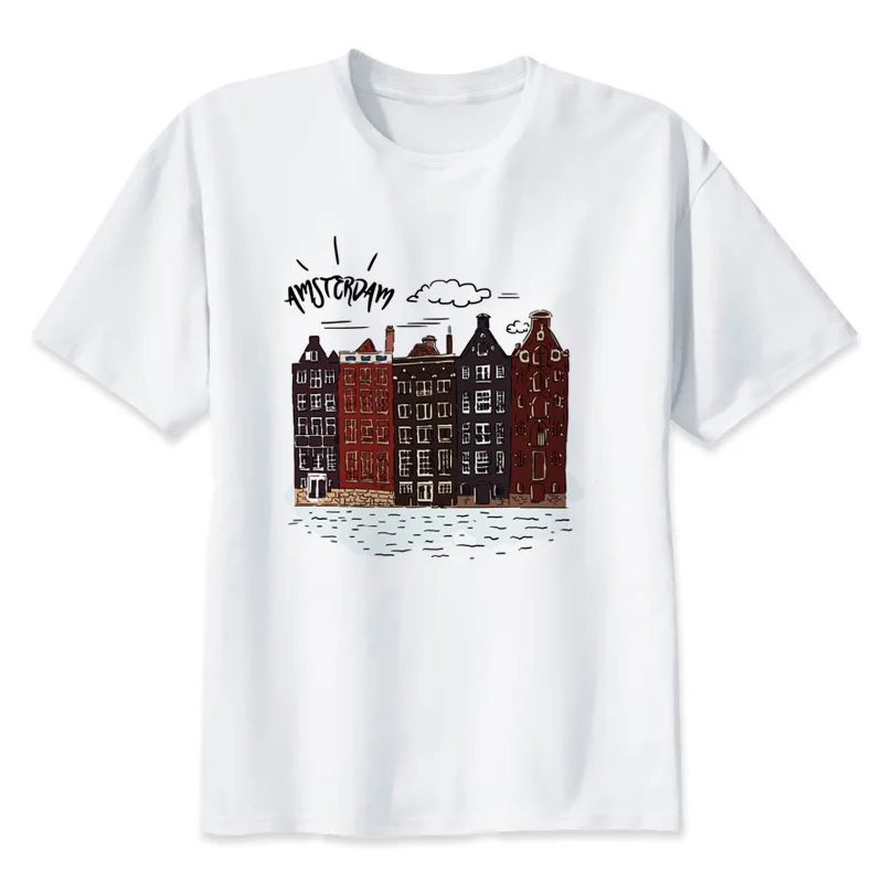 

amsterdam t shirt men brand clothing summer solid t-shirt male casual tshirt fashion mens short sleeve plus size Q1083