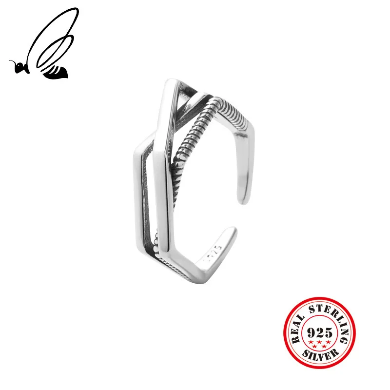 

Punk Ring 925 Sterling Silver Adjust Anillos Jewelry Vintage Party Gift Minimalism Haut Femme Bague Femme Aneis Rings For Women