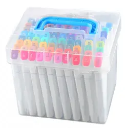 Прозрачный 60 слотов портативный водостойкий влагостойкий маркеры ручки Коробка Для Хранения Чехол для маркерные ручки домашний офисный
