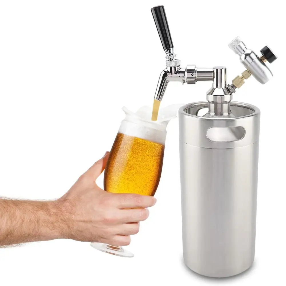 

3.6L Stainless Steel Beer Barrel Drink Dispenser Homebrew Growler Home Brewing Making Bar Tool Supplies