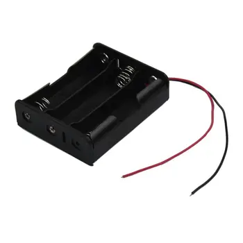 

3.7 V 18650 x 3 Wire Leads Black Battery Case Cable length: 7.5 * 6 * 2cm practical Storage Box