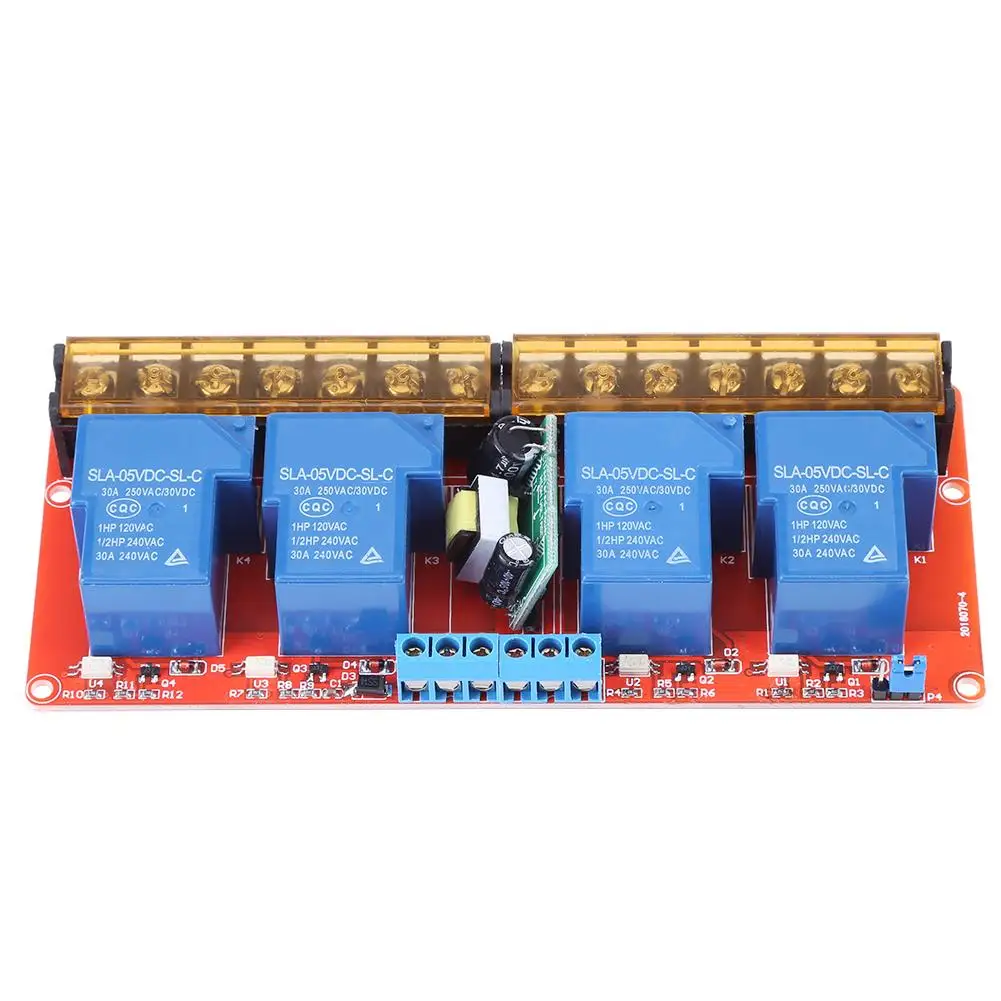 AC 100 250V 30A 4 Канальный Релейный Высокий/Низкий уровень триггера модуль