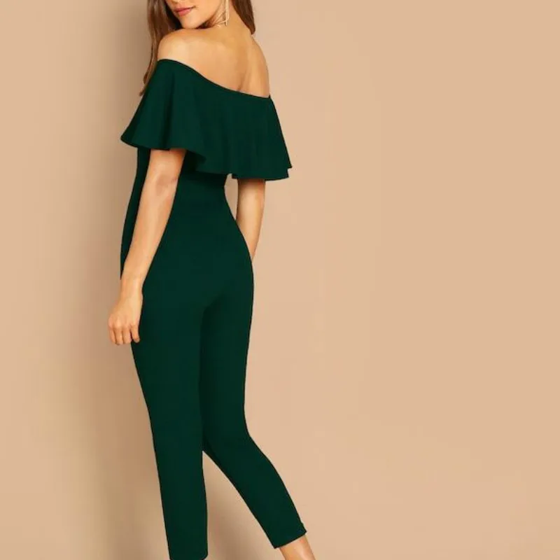 

Women Ruffles Off The Shoulder JUmpsuits Long Sleeve Ladies Swing Jumpsuit