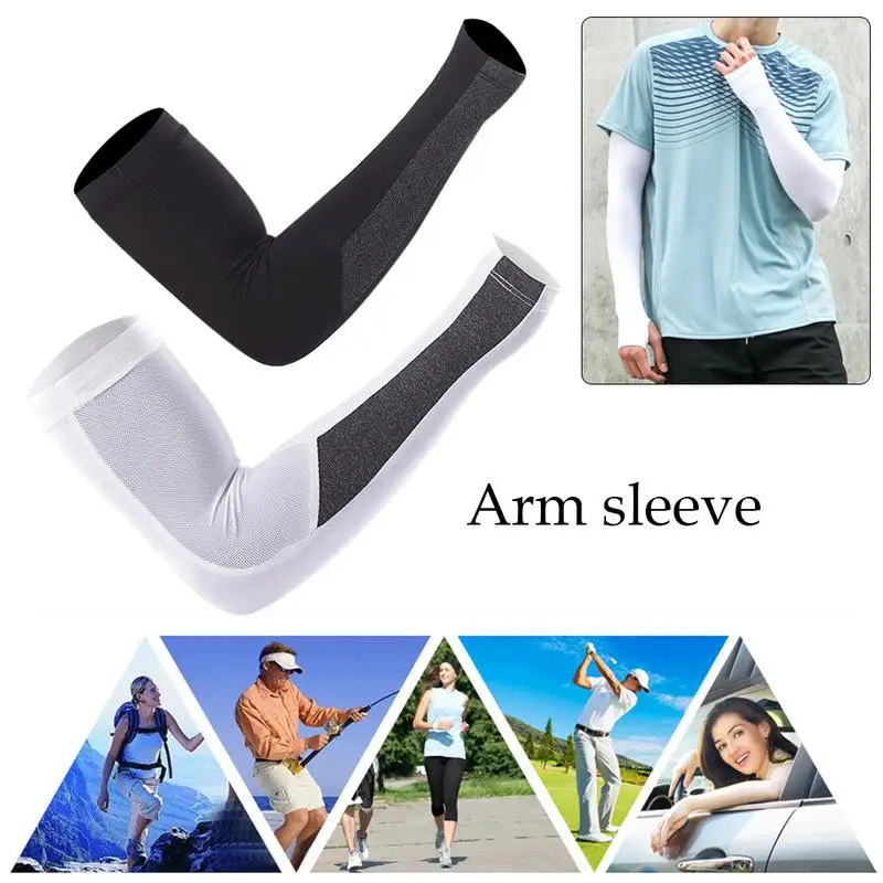 

1 Pair New Arm Sleeves Viscose Fiber Sun UV Protection Sport Lengthened Ice Soft And Comfortable Sleeves For Men And Women