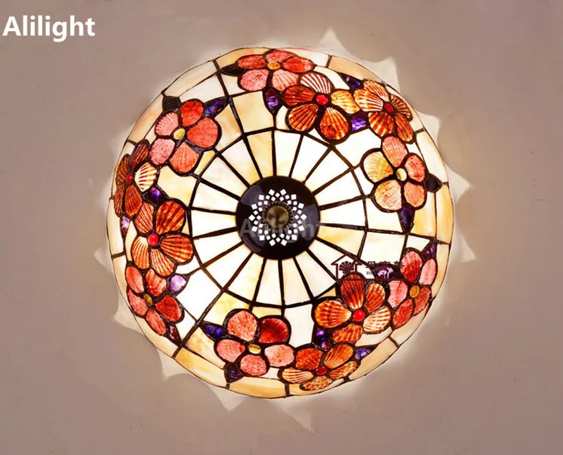 Потолочные светильники Tiffany Waratah в средиземноморском пасторальном стиле